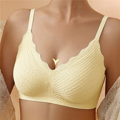 Reggiseno senza fili in pizzo senza cuciture