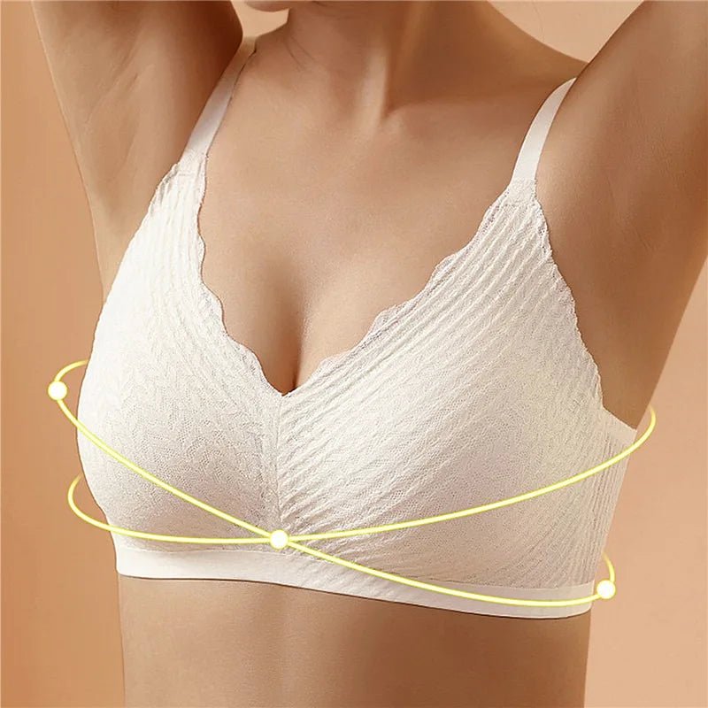 Reggiseno senza fili in pizzo senza cuciture